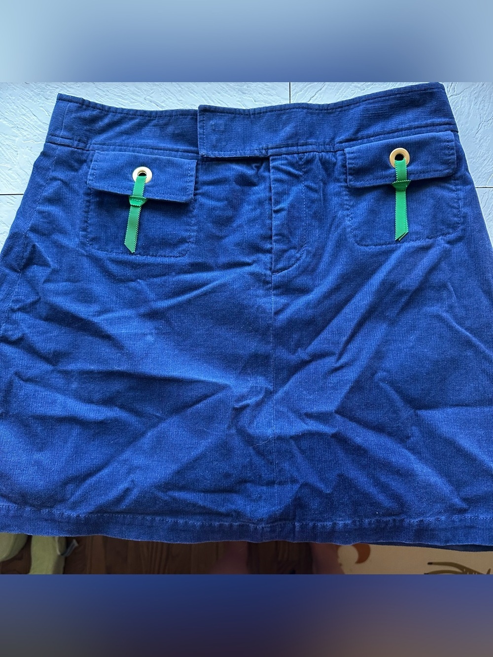 Lilly Pulitzer vintage blue corduroy y2k palm beach fit mini skirt